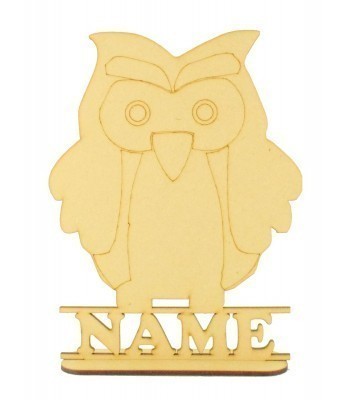 Laser Cut Personalised Owl Shape on a Stand